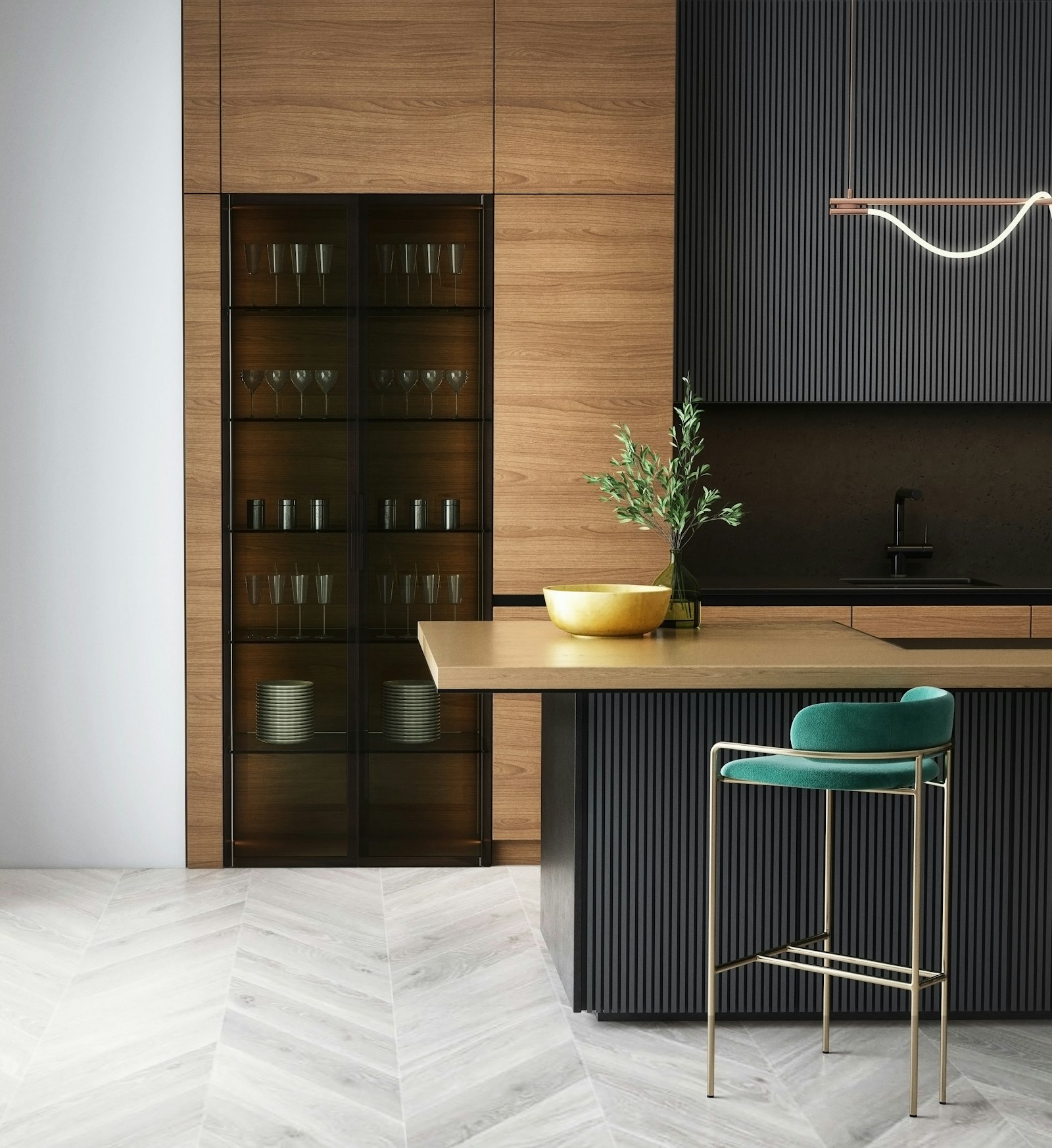 Close-up of fine wood grain joinery